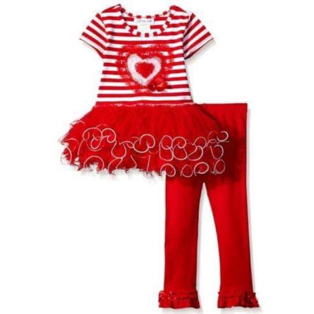 Girls Valentine's Tutu Dress Leggings New